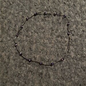 purple and gold vintage beaded necklace